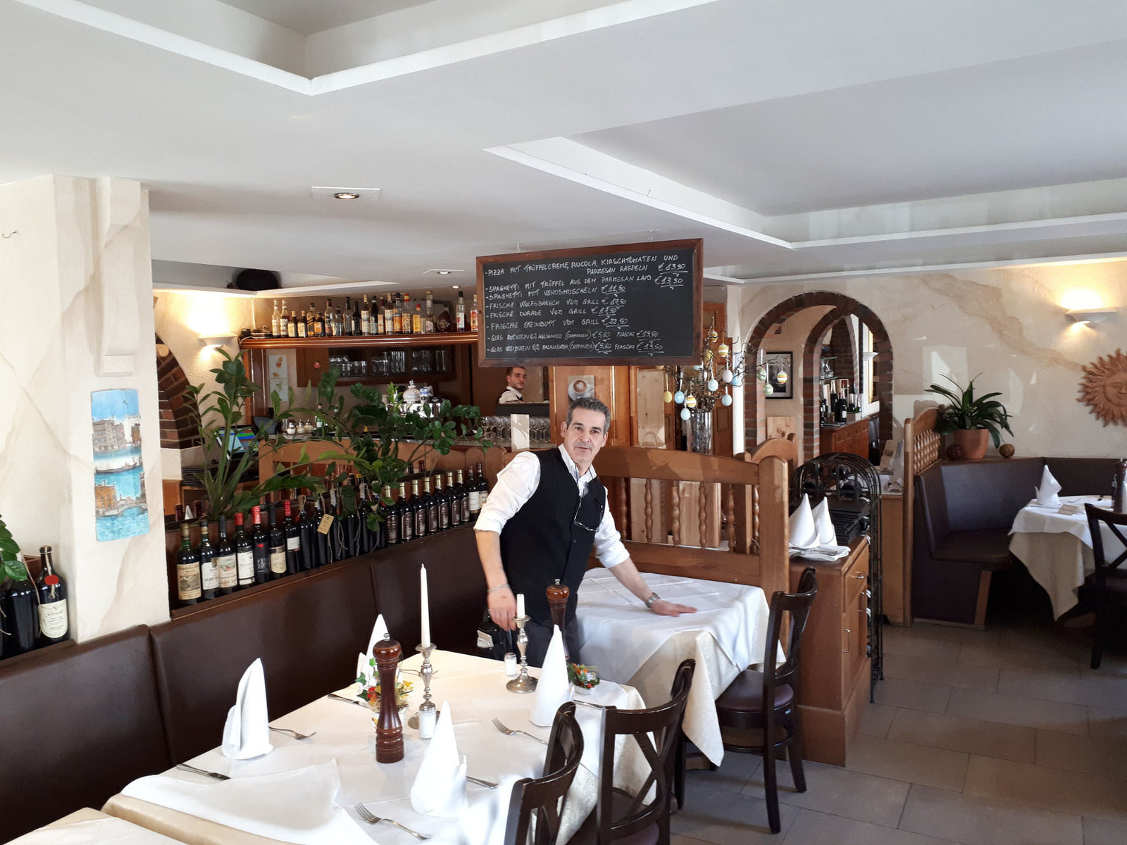 Vorbereitungen für Feier in der Ristorante Pizzeria Taormina